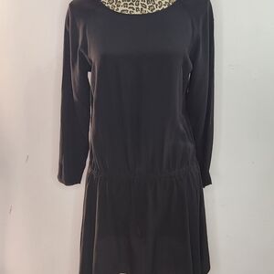 Tristan Black Long Sleeve Drop Waist Dress